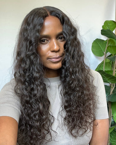 Loose Curly  Handmade Wig With 2x6 Lace Closure