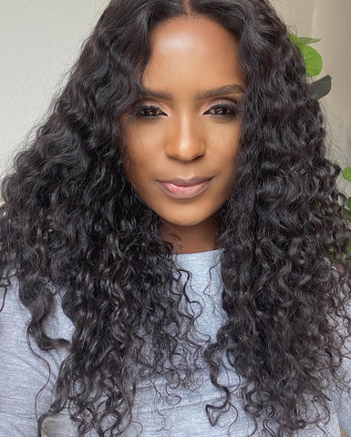 Raw Cambodian Hair Handmade wig (Curly) - With Middle Part Swiss HD 2x6 closure
