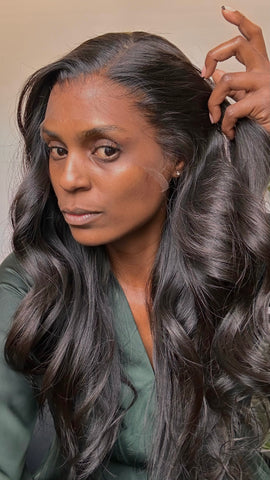 Raw Cambodian Lace Closure Wig  - With 13x6 HD Swiss Lace(400 grams density)
