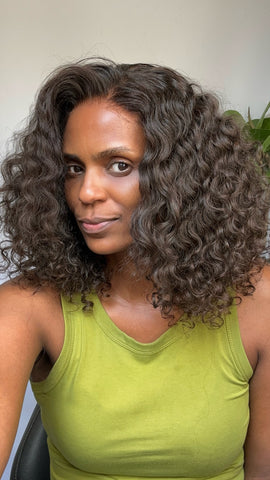 Raw Cambodian Hair Handmade wig (Curly) - With Swiss HD 5x5 lace closure