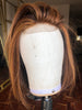 Cambodian  Hair Handmade bob wig with warm highlights - With Lace Closure