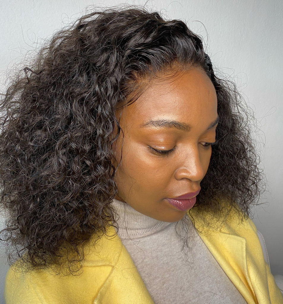 Raw Cambodian Hair Handmade wig (Curly) - With Swiss HD Lace Frontal